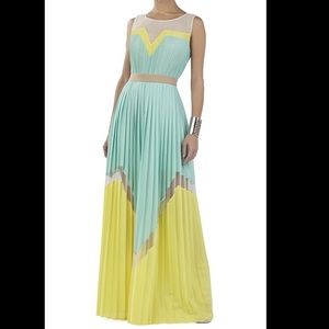 BCBG Katherine Pleated Colorblock Gown